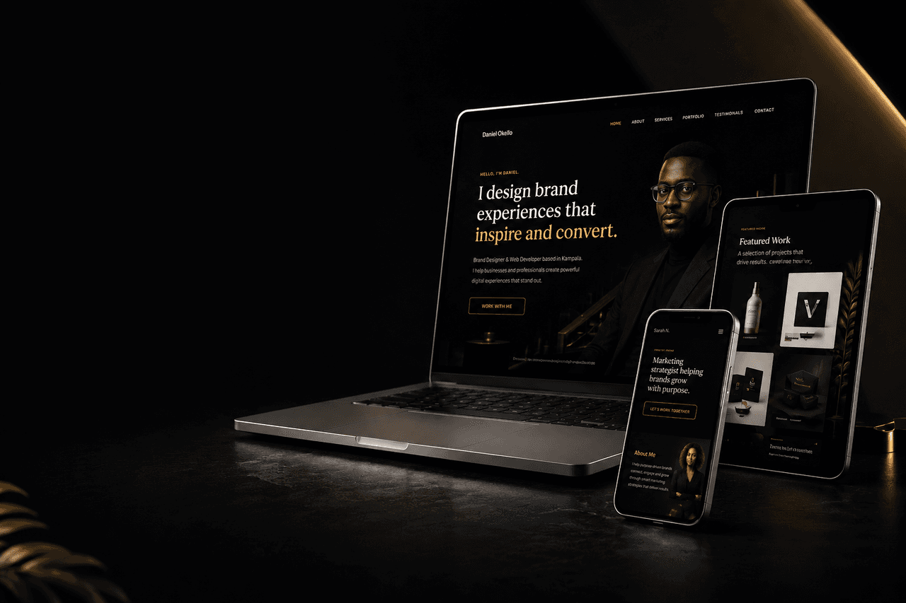 Professional portfolio website displayed on modern devices